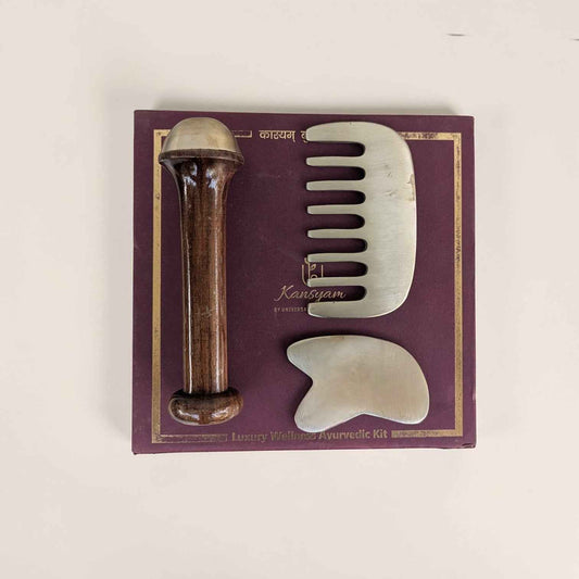 Pure Kansa Wellness Kit - 1 Comb, 1 Massager, 1 Gausha