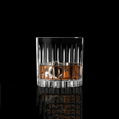 RCR Timeless OF crystal glasses - whiskey on black