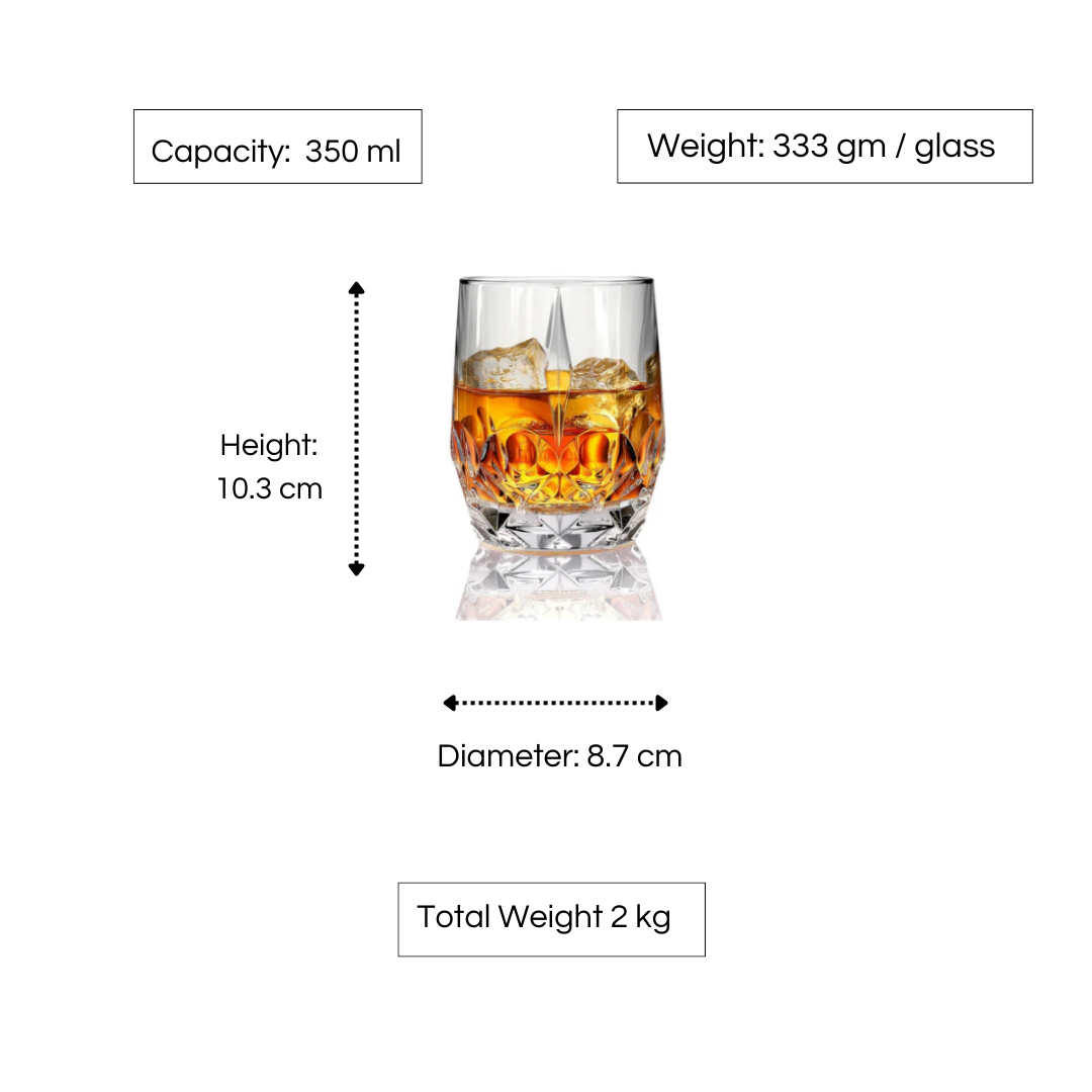 RCR Alkemist DOF Crystal Whiskey Glasses, 346ml, Set of 6