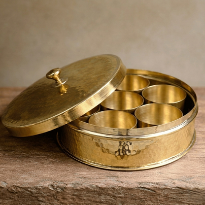Tamira Pure Brass Masala Box / Spice Box