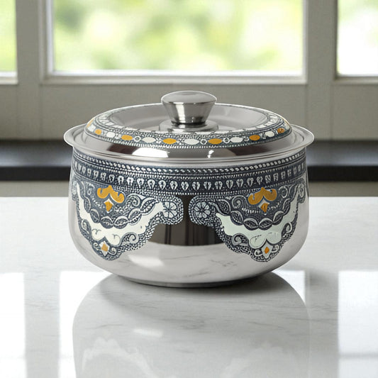 Antique Stainless Steel Casserole, 3 litre
