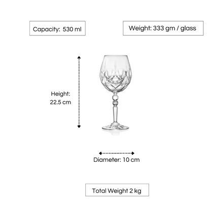 RCR Alkemist Red Wine Glasses Set of 6, 530 ml