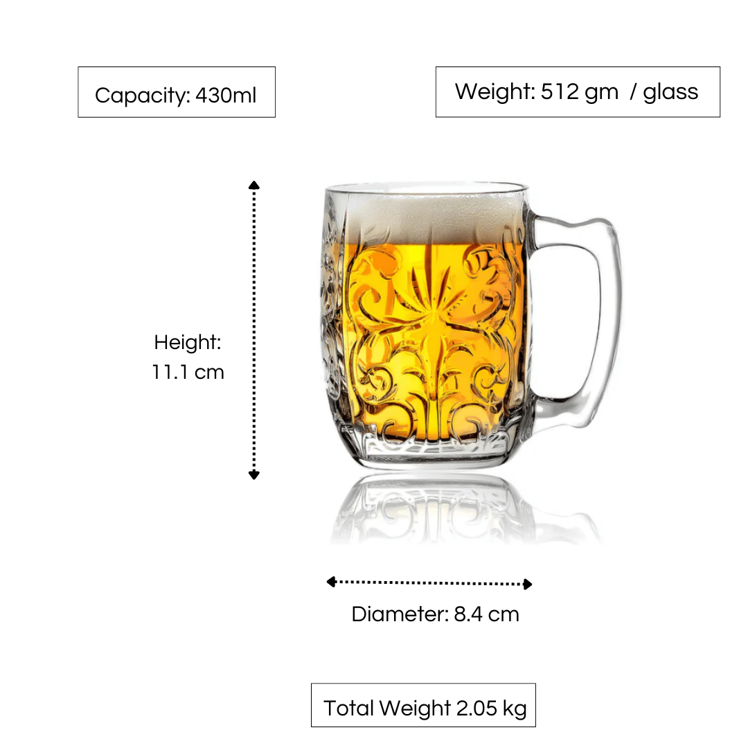 RCR Tattoo Mule Beer Mug, 430ml, Set of 4 mugs