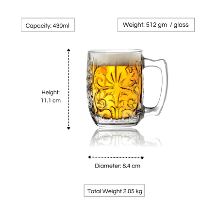 RCR Tattoo Mule Beer Mug, 430ml, Set of 4 mugs