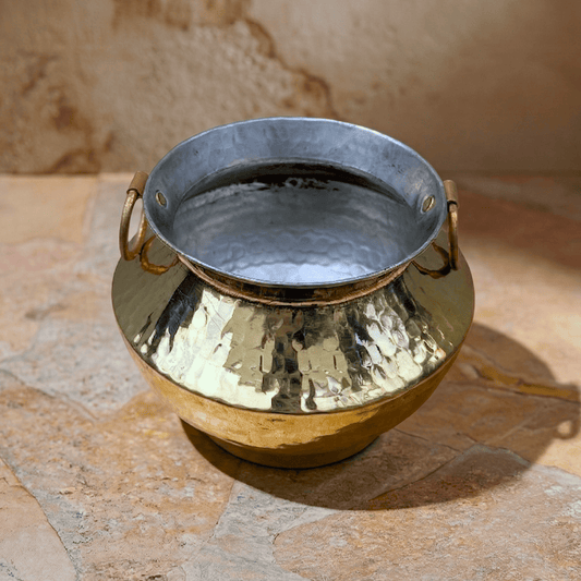 Tamira Pure Brass Serving Patili with stand, 800ml