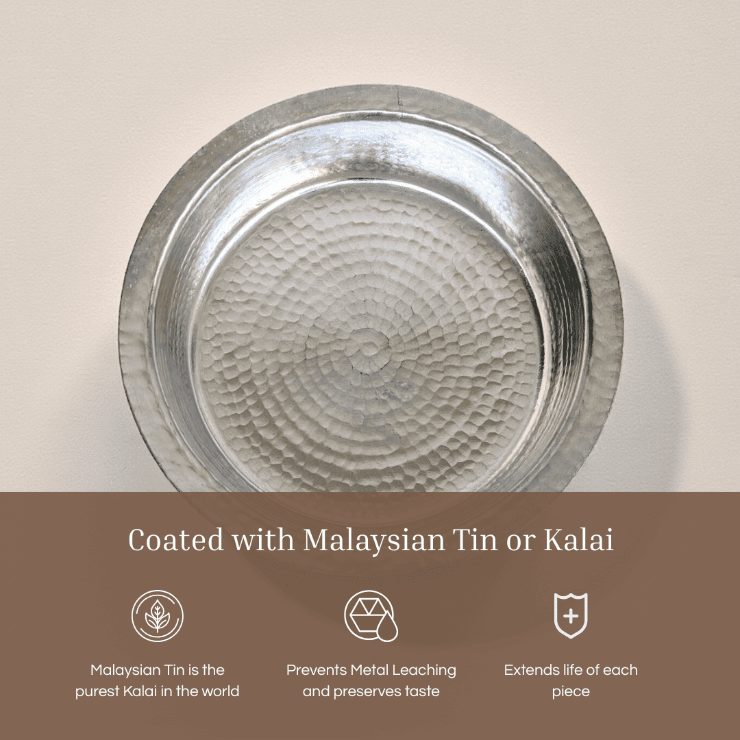 Tamira Pure Brass Lagan with lid, 3L