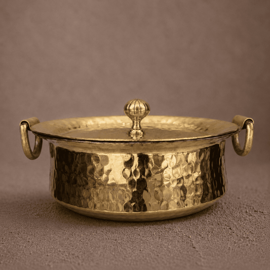 Tamira Pure Brass Sipri, Round Bottom, 4L