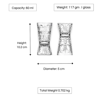 RCR Tattoo Shot Tumbler, 30ml & 60ml, Set of 6