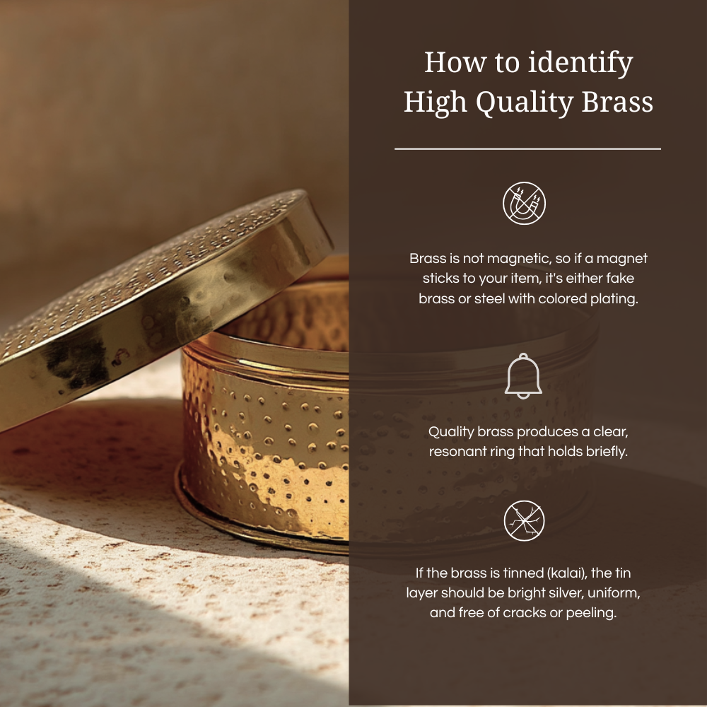 Tamira Pure Brass Roti Box / Chapati Box