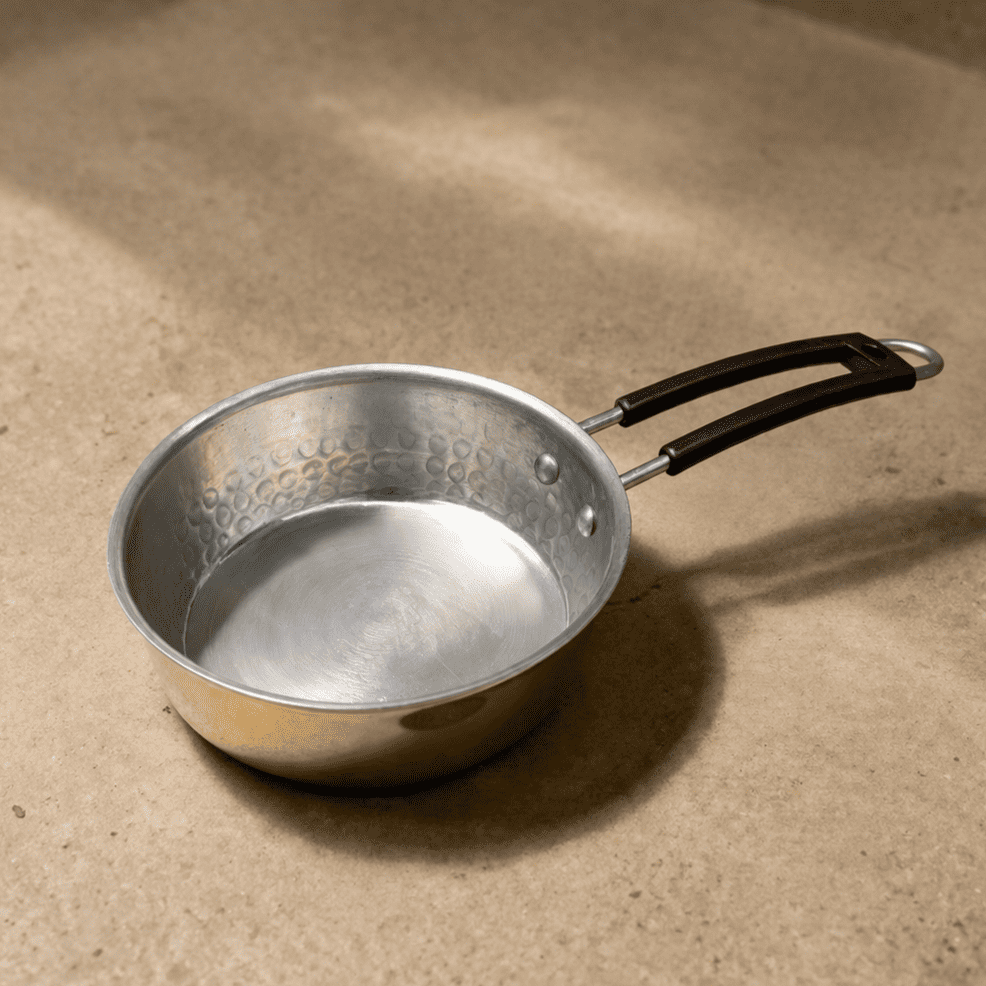 Tamira Pure Brass Frying Pan With Insulated Handle, Large, 22cm