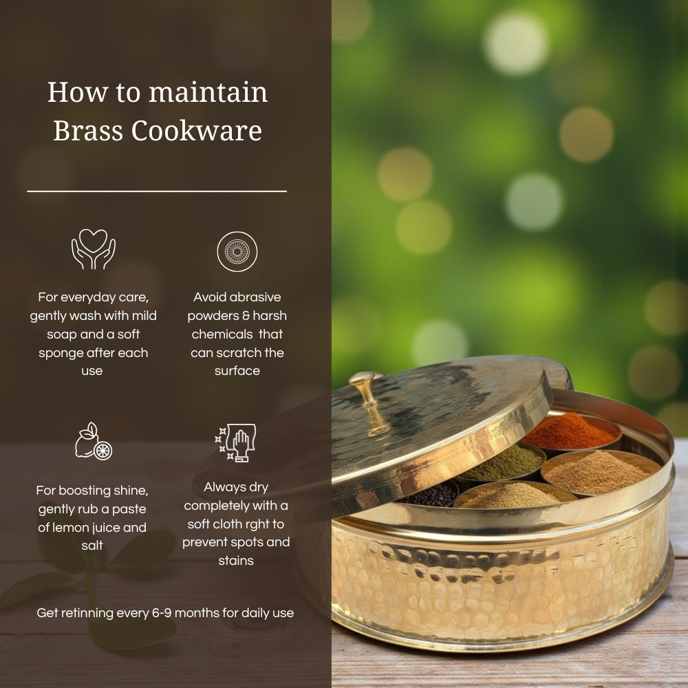 Tamira Pure Brass Masala Box / Spice Box