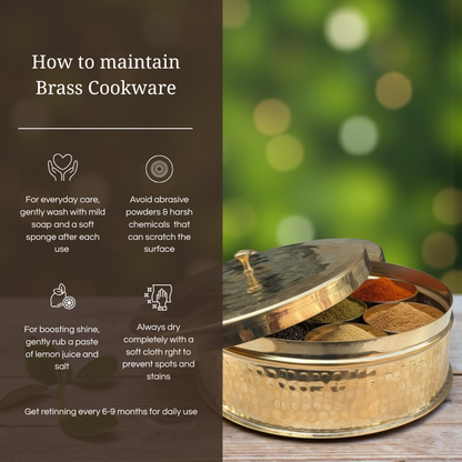 Tamira Pure Brass Masala Box / Spice Box