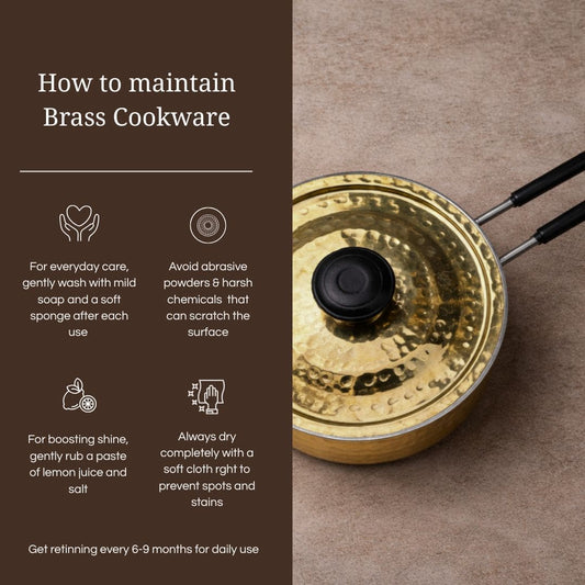 Tamira Pure Brass Saucepan With Insulated Handle & Lid, 2.4 litre