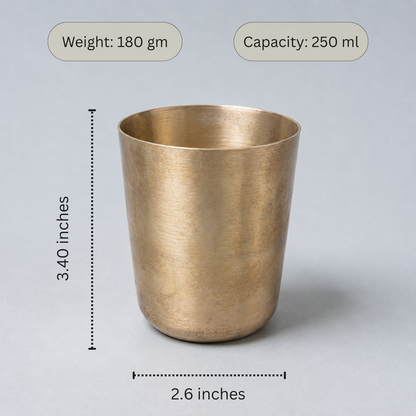 Kothi Slim Kansa Glass, Matte finish, 250ml