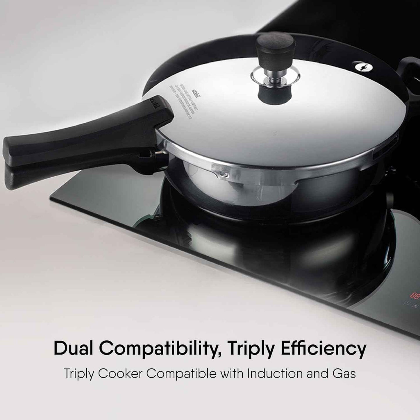 Stahl Xpress Triply Pressure Cooker, 3 liters, Belly shape