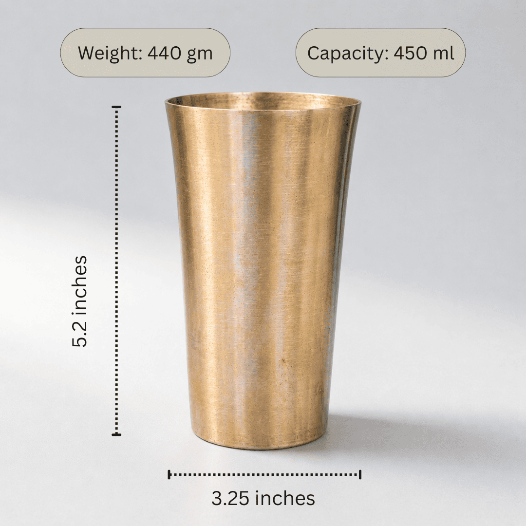 Lassi Kansa Glass, Matte finish, Tall, 450ml