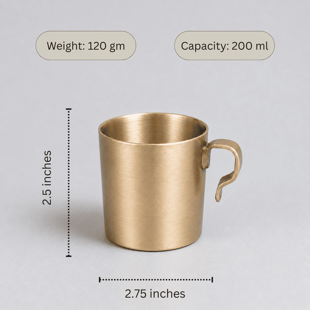 Pure Kansa Coffee Mug, Matte finish, 200ml