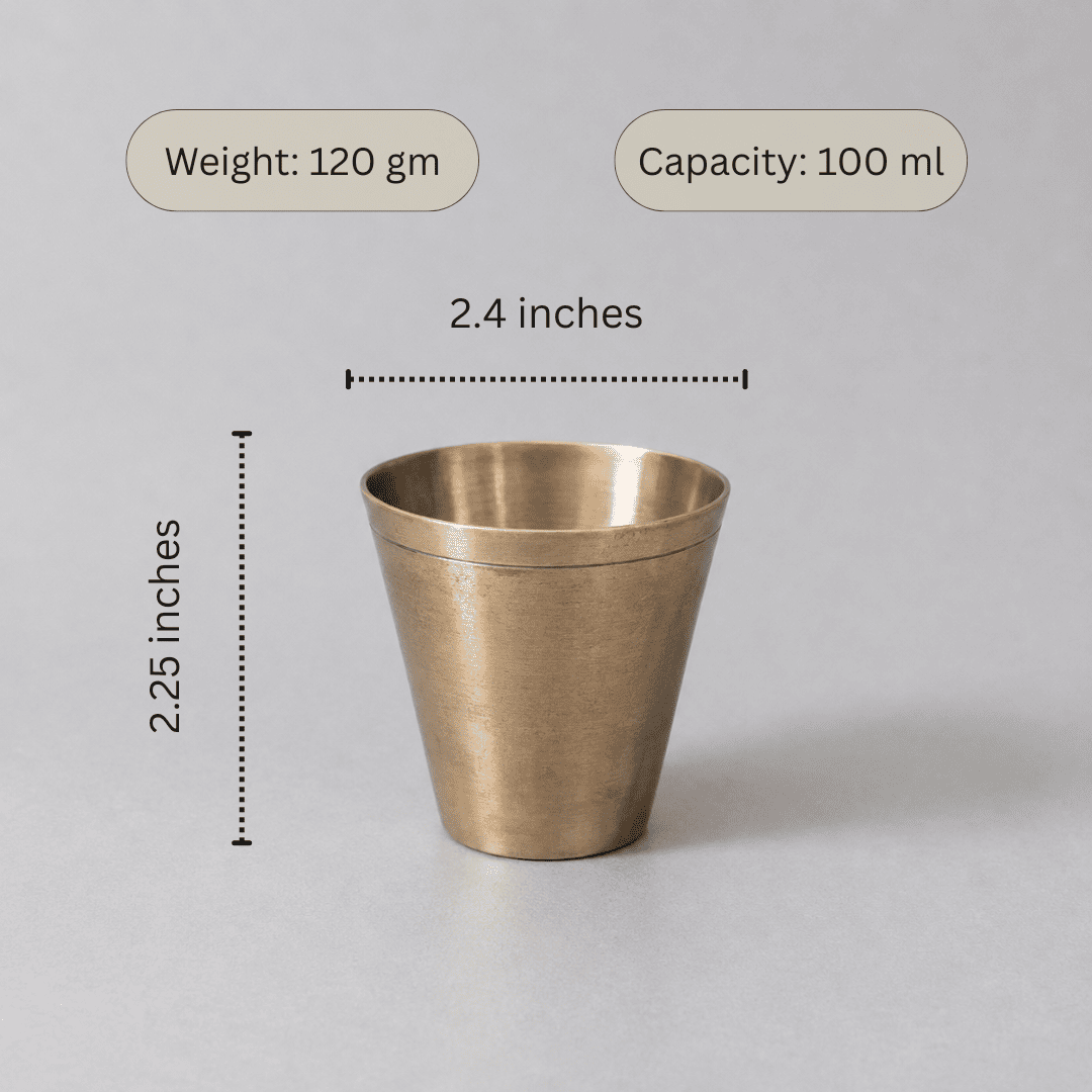 Pure Kansa Tea Glass, Matte finish, 100ml