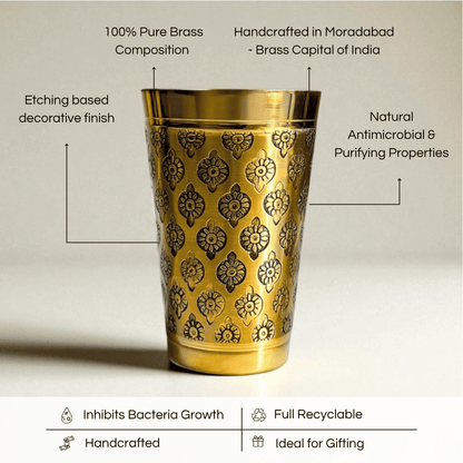 The Big Deluxe Lassi Brass Glass, 400ml