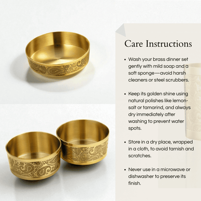 Good Luck Pure Brass Thali Dinner Set, 6 pcs