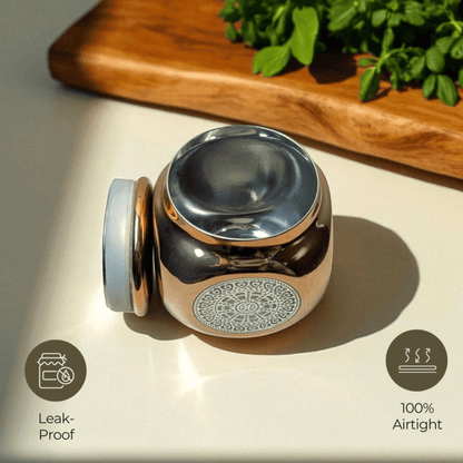 Imperial Box Stainless Steel Jar Set of 2, Ornate