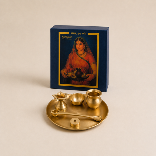 Kansa Pooja Set Mini (with Gift Box), 6 pcs set
