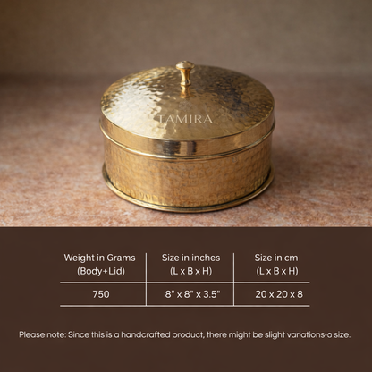 Tamira Pure Brass Roti Box / Chapati Box