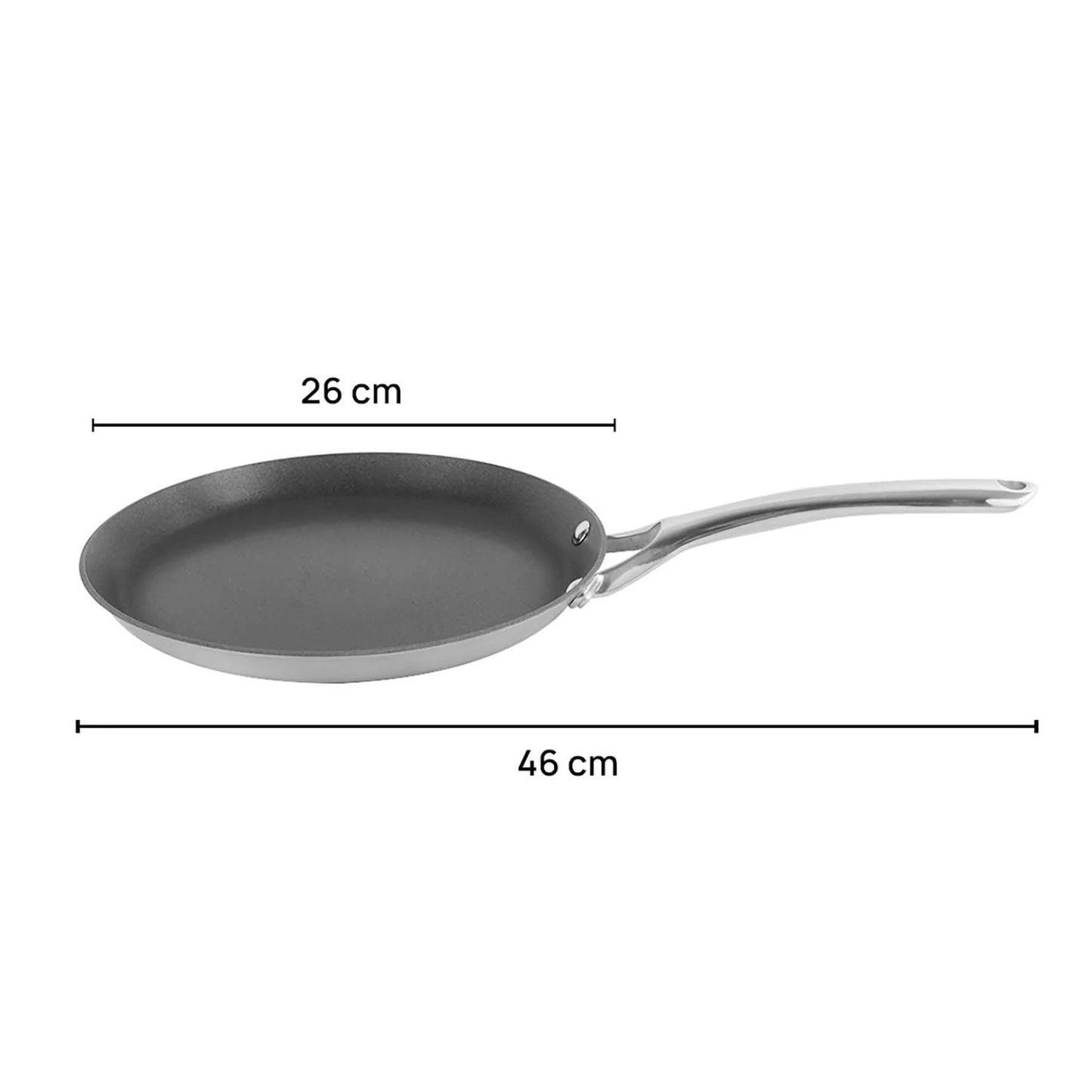 Corelle Duranano Flat Tawa 26cm dimensions