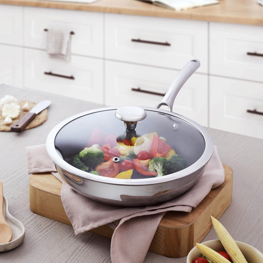 Corelle Duranano wok pan angle view colored photo main product