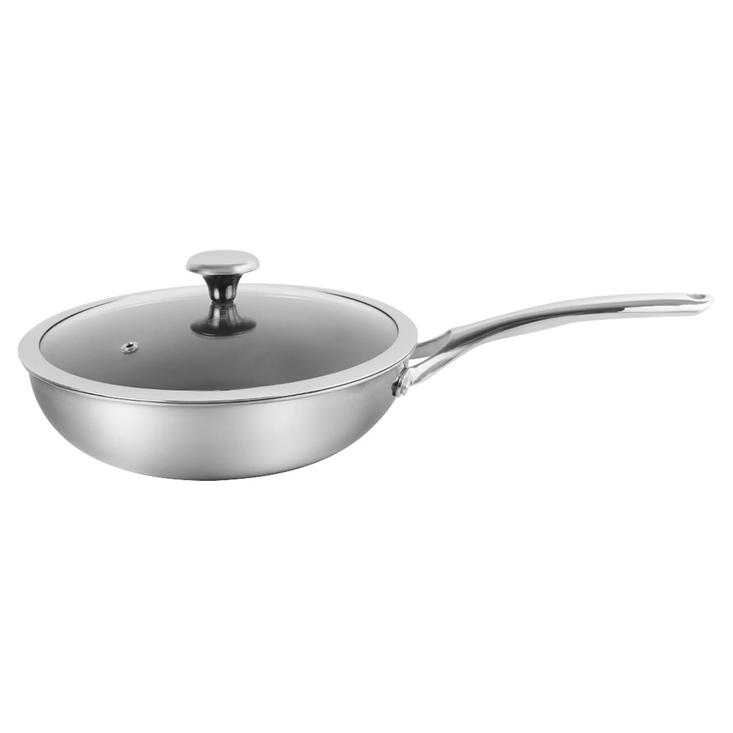 Buy Corelle DuraNano WokPan with Lid, 26cm, 2.1L, Triply Steel