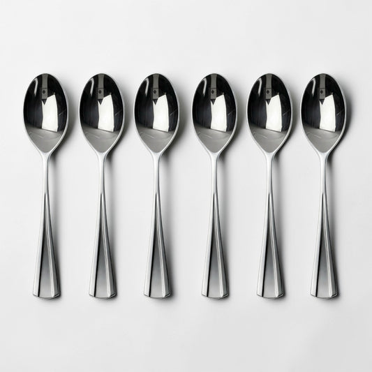 Kishco Cutlery Milan Stainless Steel Dinner / Dessert Spoon, Set of 6