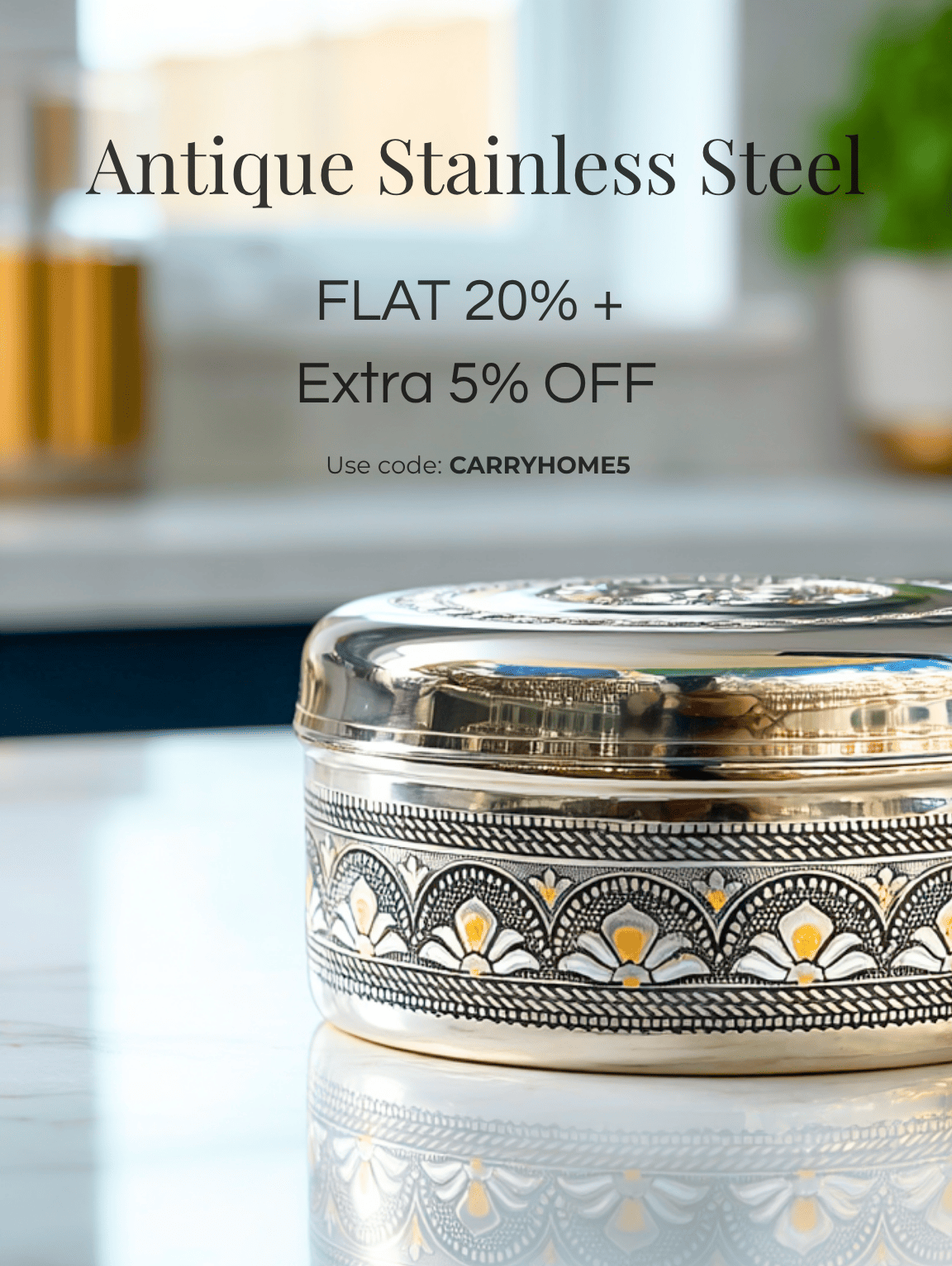 Mirror stainless steel promo banner 2