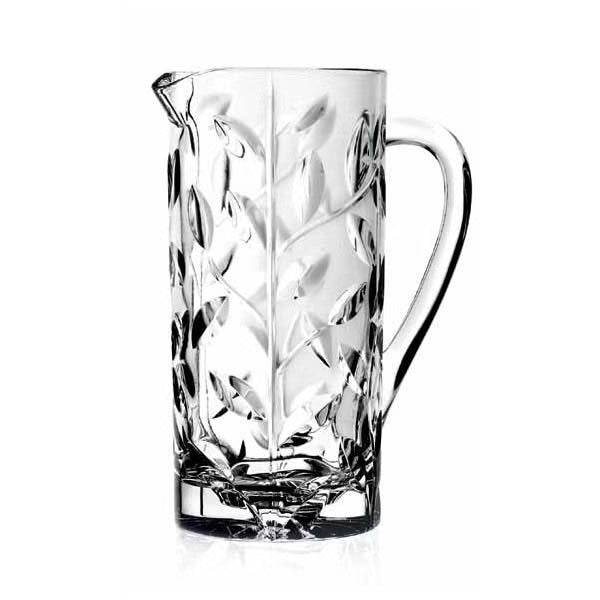 RCR Laurus Crystal Water Jug, 1.2 litre empty against a white background blank