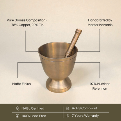 Kansa Khal Dasta, Mortal and Pestle Set, 250ml