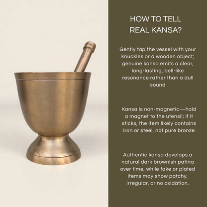 Kansa Khal Dasta, Mortal and Pestle Set, 250ml