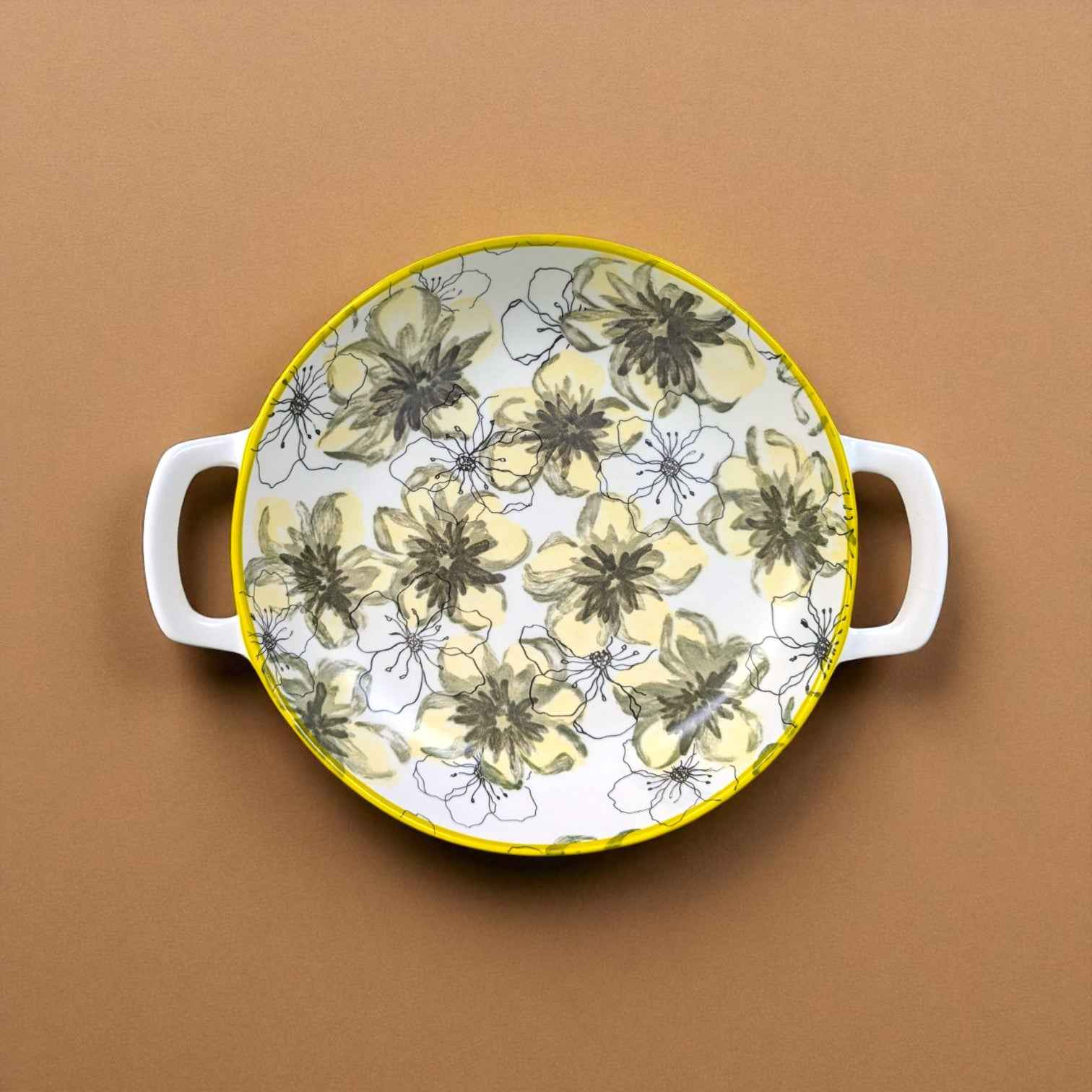 Blush Snack Set, Porcelain, Floral Pattern, Set of 6 Plates