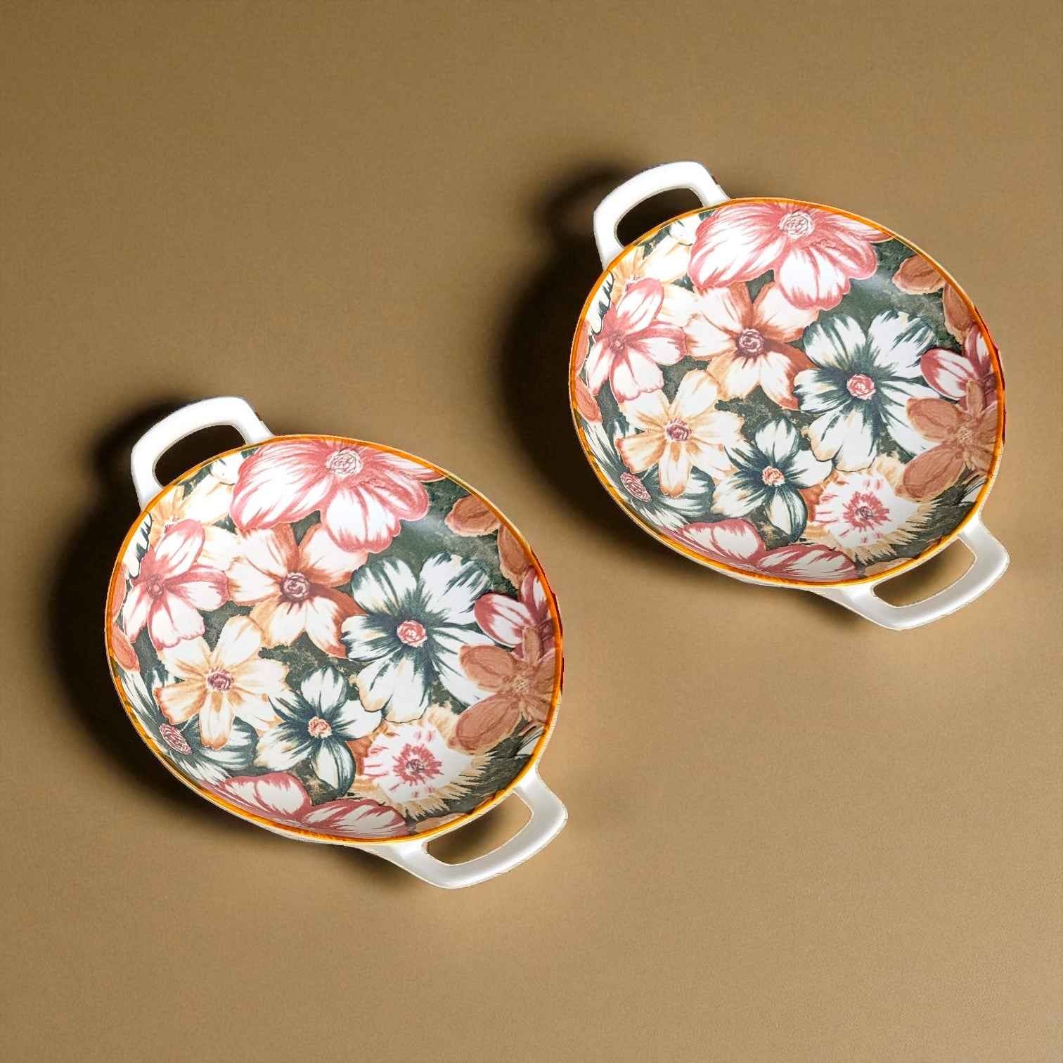 Sunshadow, Porcelain, Floral Pattern, Set of 2