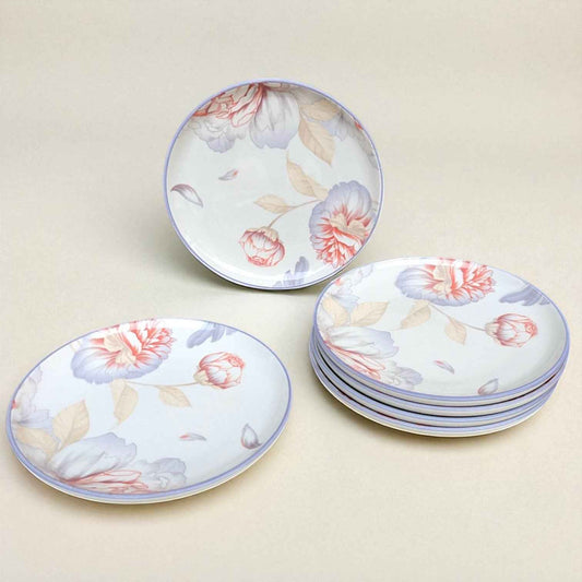 Blush Snack Set, Porcelain, Floral Pattern, Set of 6 Plates (Copy)