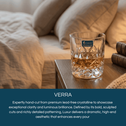 Iveo Crystalline Verra Crystal Whisky Glass, 300ml, Set of 6