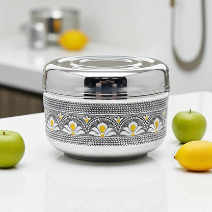 Antique Stainless Steel Half Dabba, 3 litre