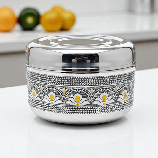 Antique Stainless Steel Half Dabba, 5 litre