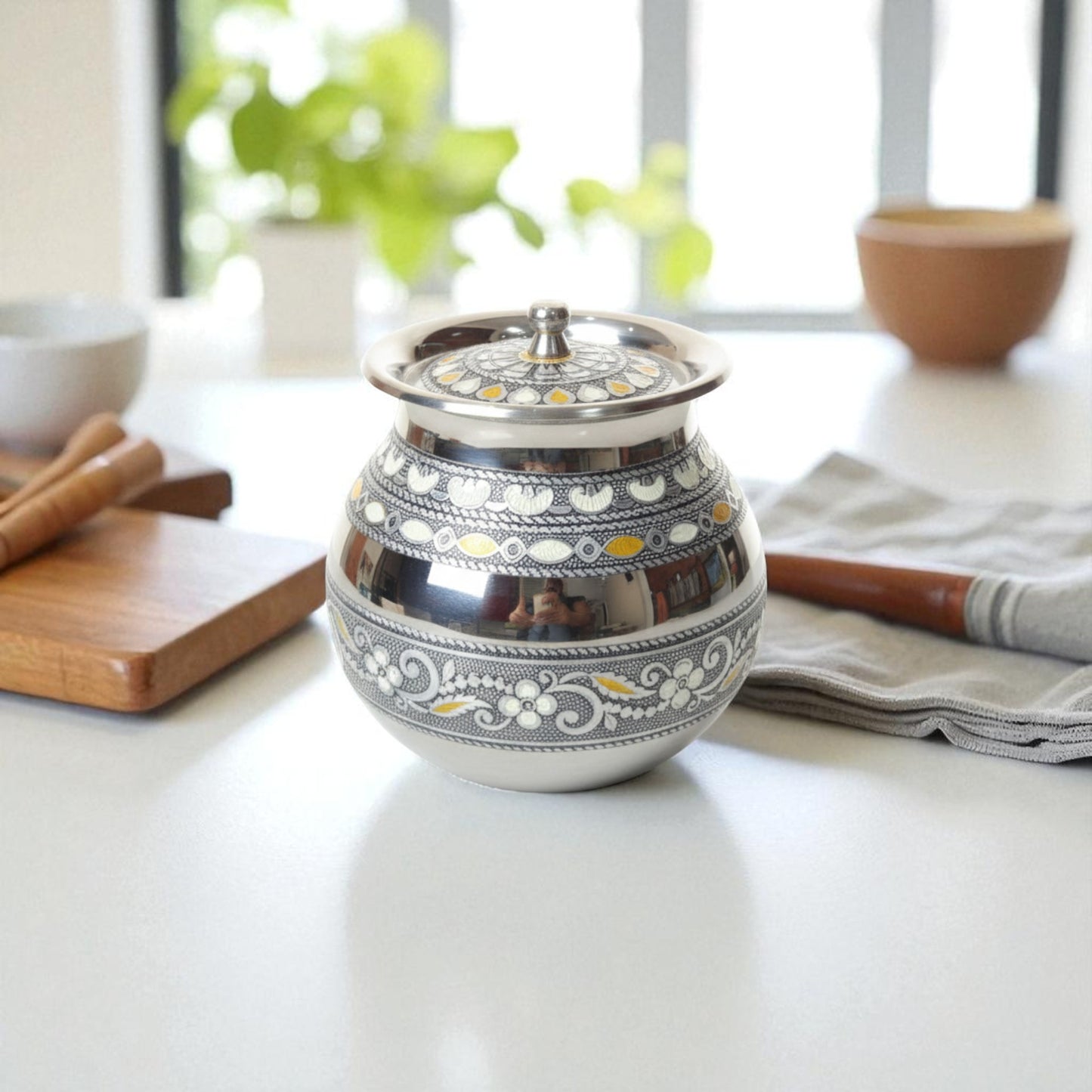 Antique Stainless Steel Lota, Kalash, Antique, 1500ml