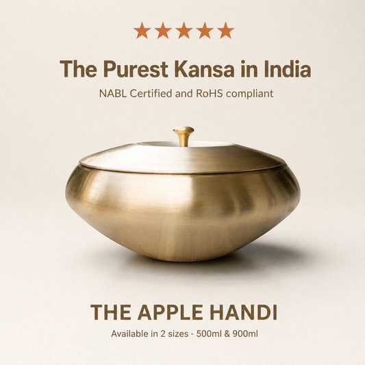 Kansa Apple Handi, Matte finish, 900ml