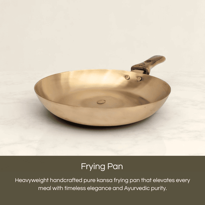 Bronze kansa frying pan 22cm with elegant design for Ayurvedic cooking and stylish dining