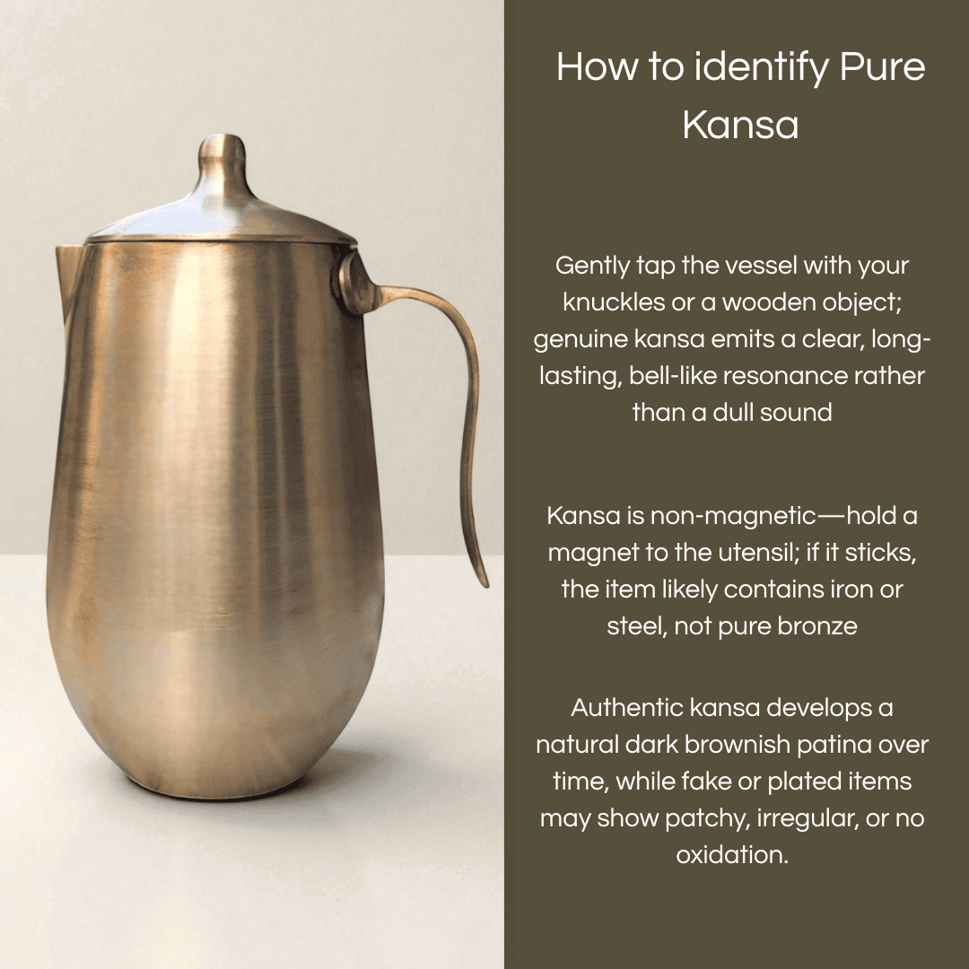 Bronze Kansa jug damru shape 1500ml with a smooth finish and elegant design, perfect for serving drinks