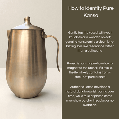 Bronze Kansa jug damru shape 1500ml with a smooth finish and elegant design, perfect for serving drinks