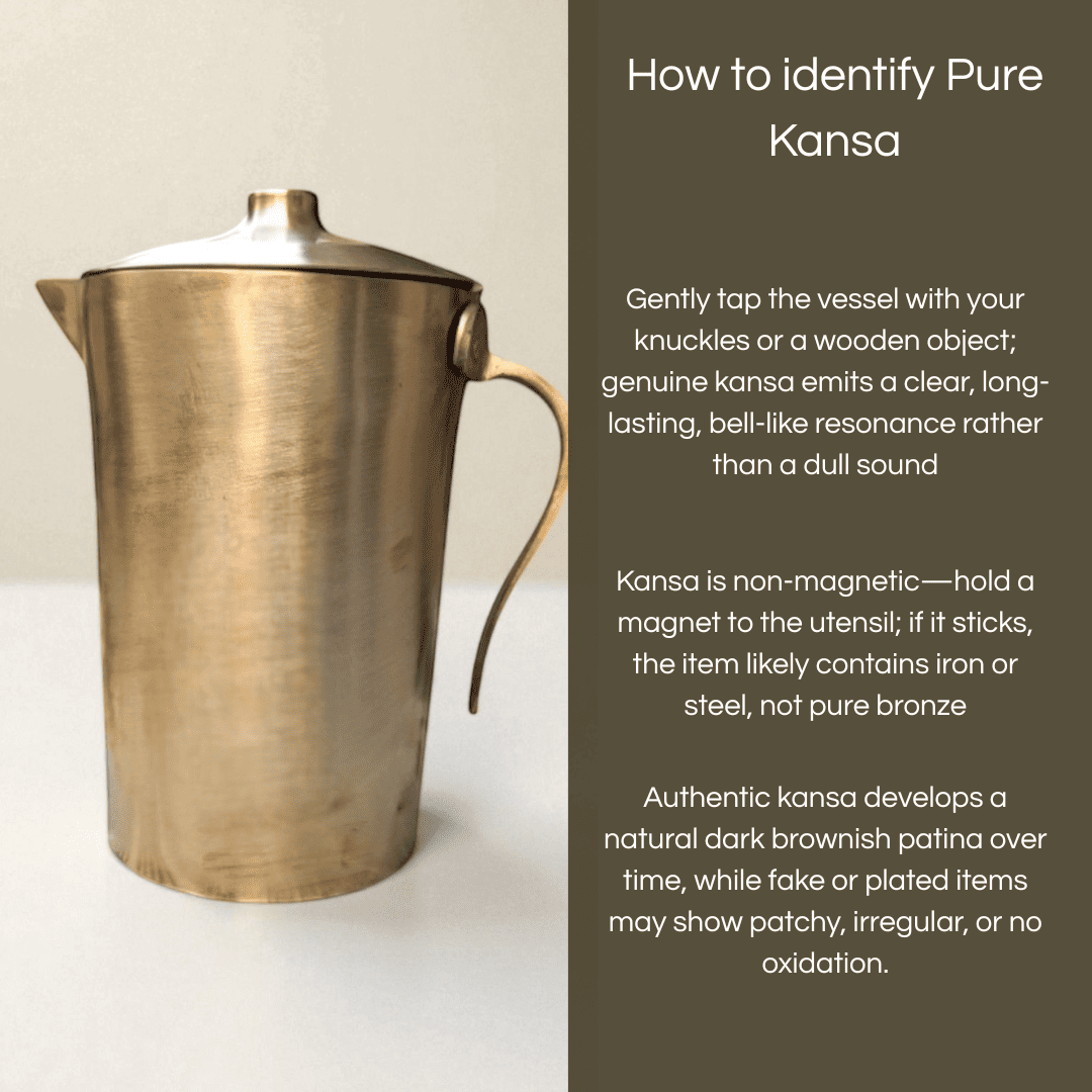 Kansyam Bronze Kansa Jug Pipe 1500ml with a sleek design and elegant finish