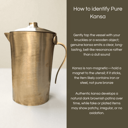 Kansyam Bronze Kansa Jug Pipe 1500ml with a sleek design and elegant finish