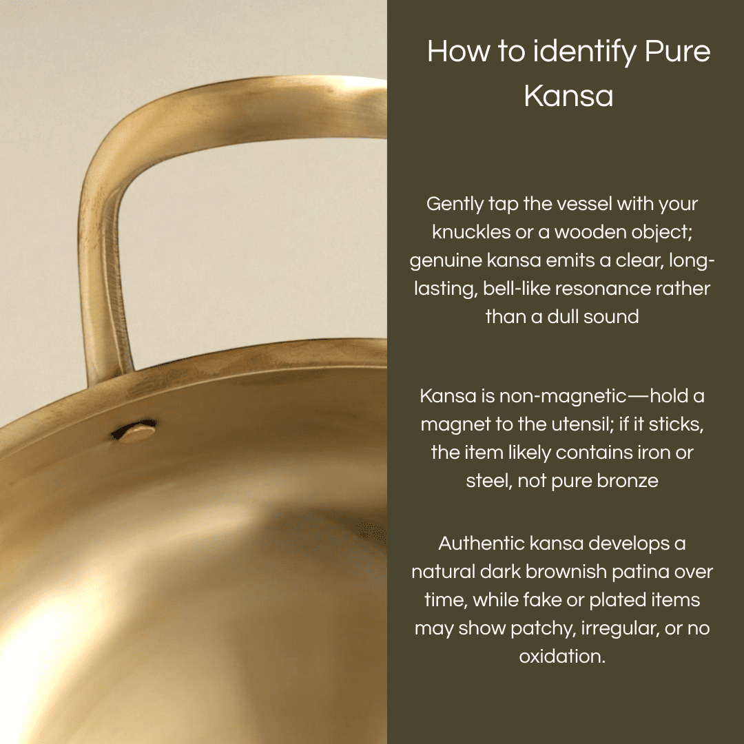 Bronze Kansa Kadai with distinctive handles, showcasing the unique design and authentic material