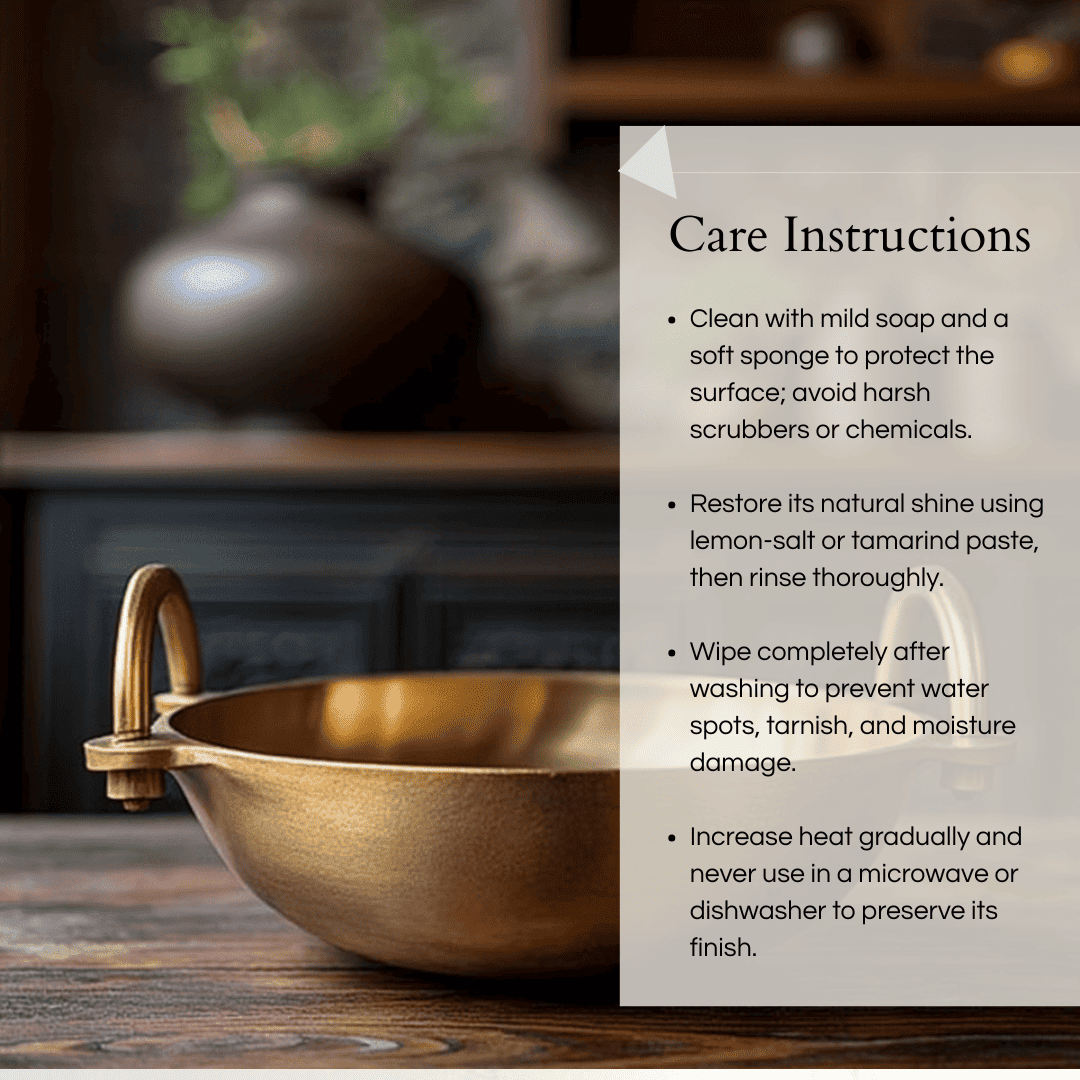 Kansyam Bronze Kansa Kadai Ruby with a polished finish for cooking and serving versatility